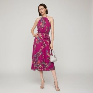 $159 NWT Rachel Roy Women’s Patton Halter Flowing Floral Print Midi Dress Sz 4
